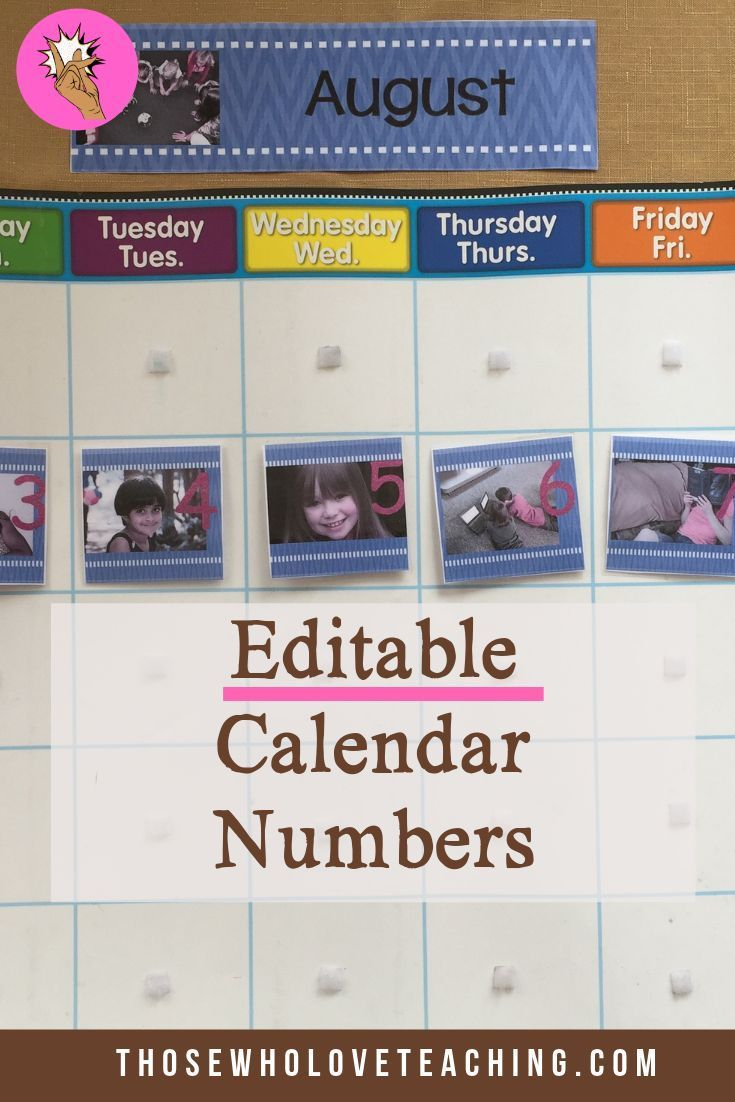 Editable Calendar Numbers 1-31 Add Your Own Pictures