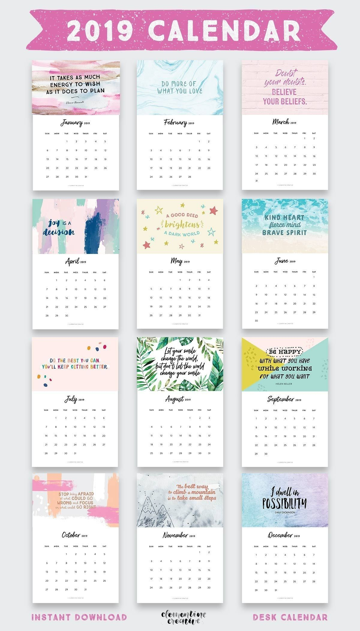 Exceptional 4X6 Monthly Photo Calendar Templates In 2020