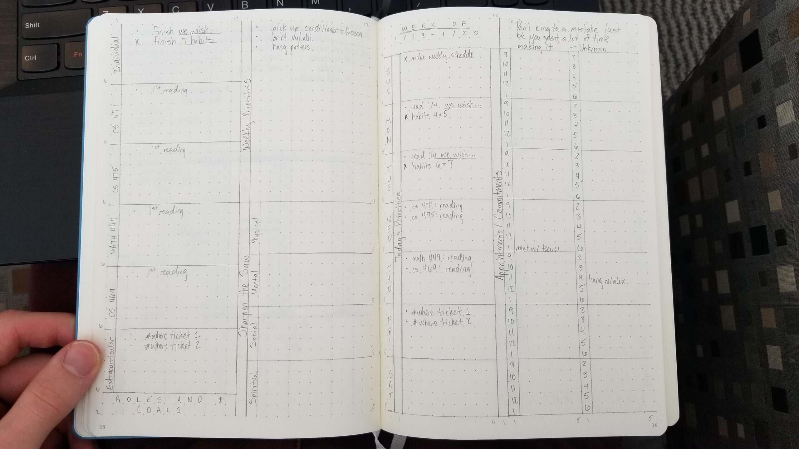 Experimenting With A Franklin Covey-Inspired Weekly Planner