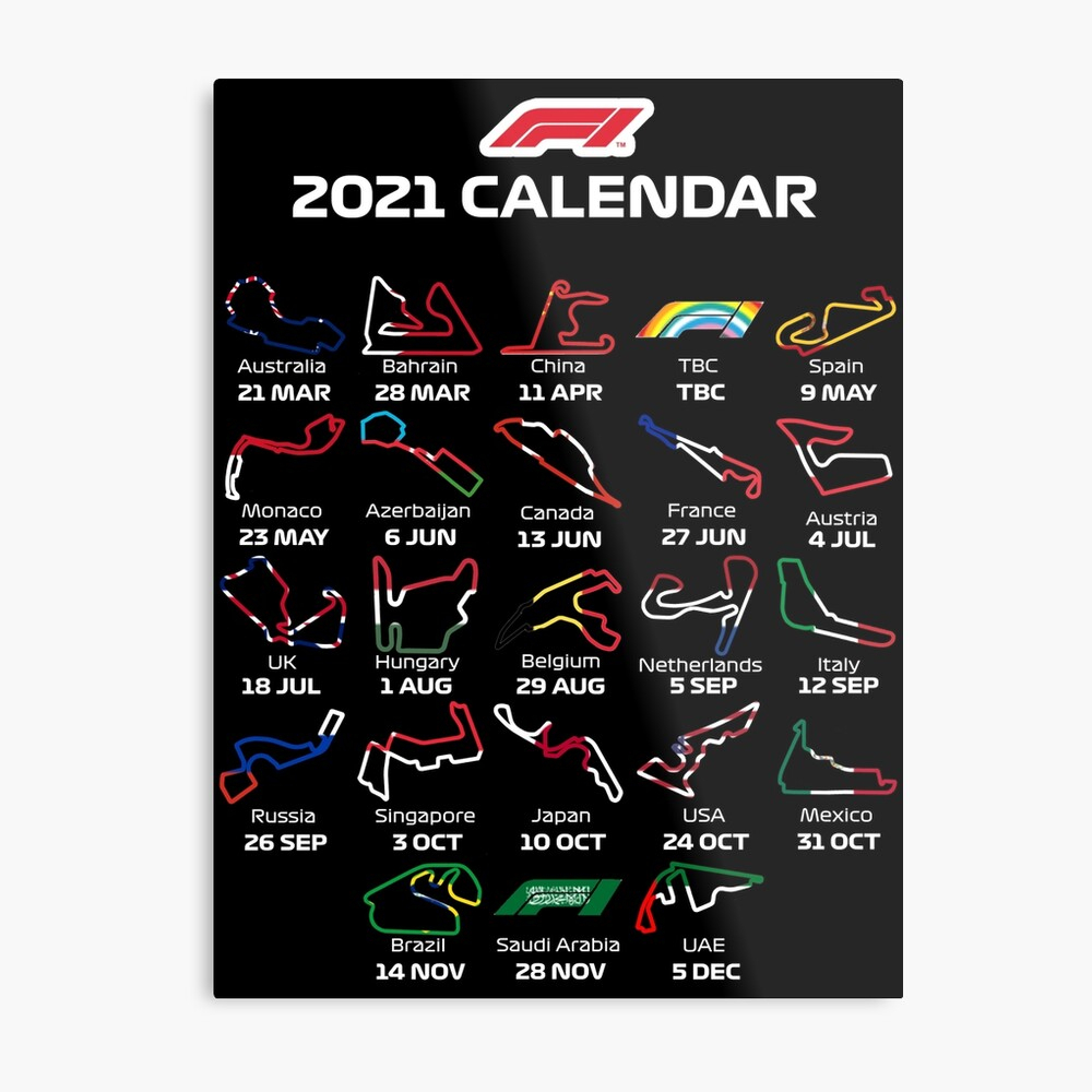 F1 2021 Season Calendar With Circuit Layout Formula 1