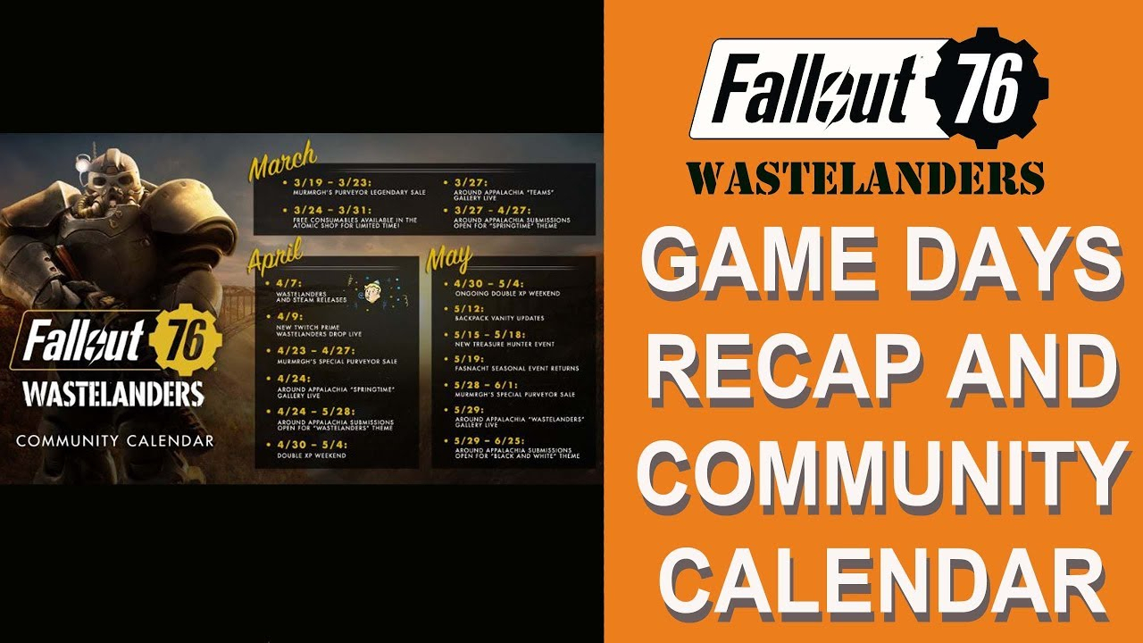 Fallout 76 Game Days Recap And Community Calendar.