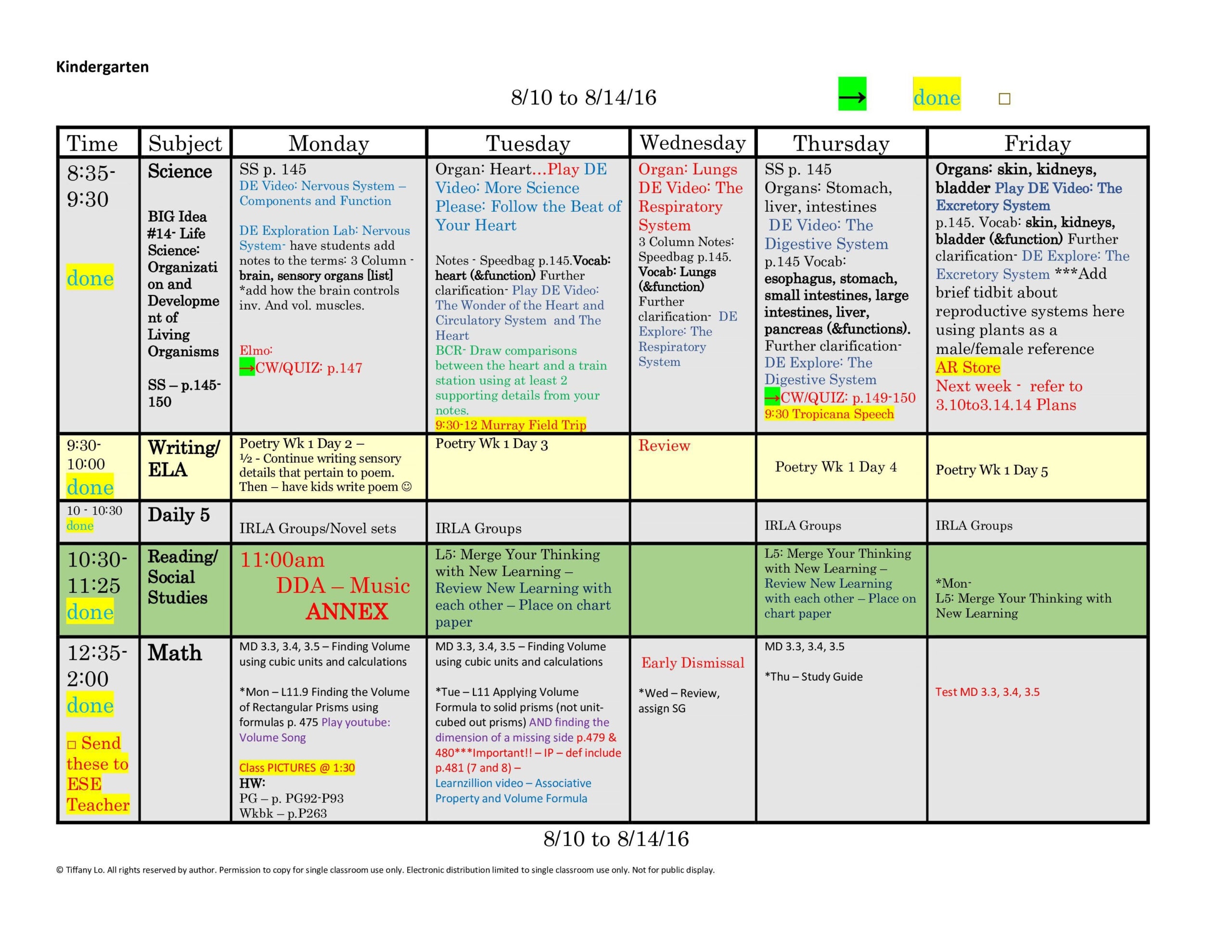 First Grade Lesson Plan Template Common Core ~ Addictionary