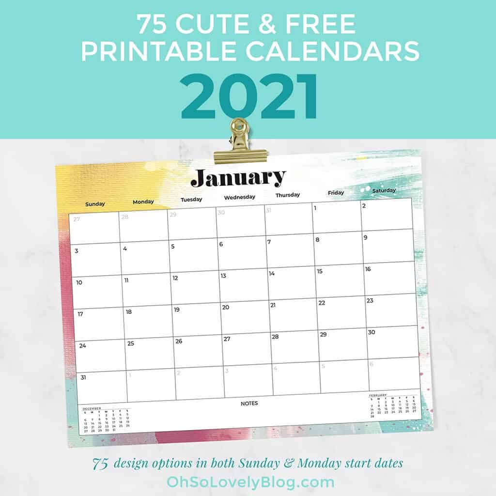 Big Print 2021 Free Printable Calendar | Calendar Printables Free Templates