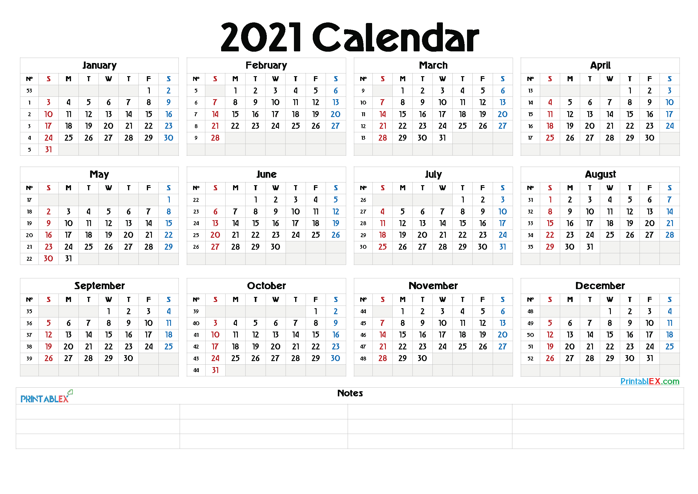 Free Cute Printable Calendar 2021