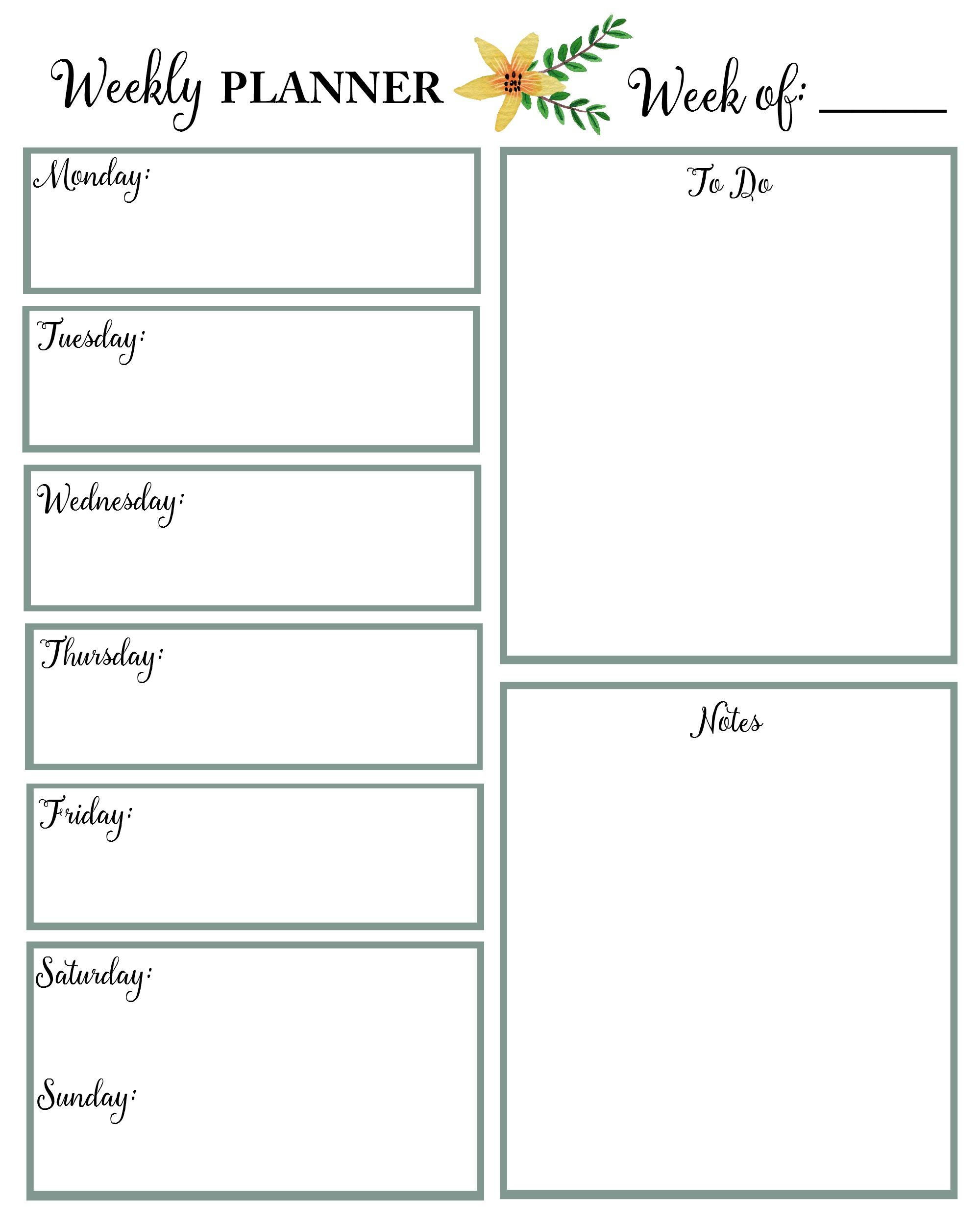 Free Floral 2020 Printable Calendar | Weekly Planner