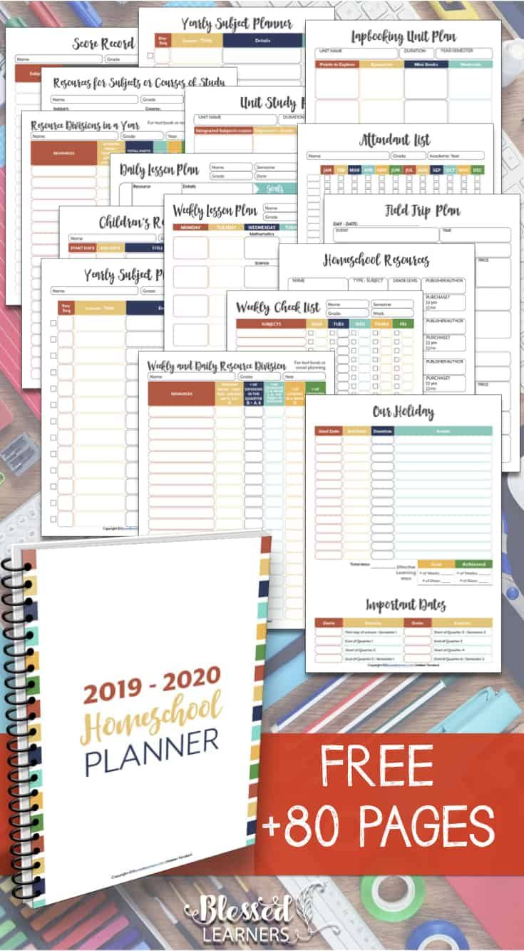 Free Homeschool Planner 2019 - 2020 | Homeschool Lesson