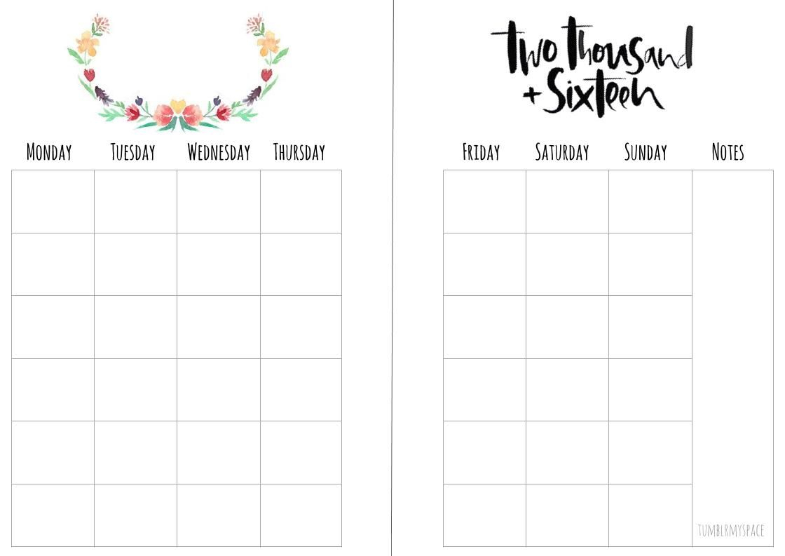 Calendar Inserts Printables