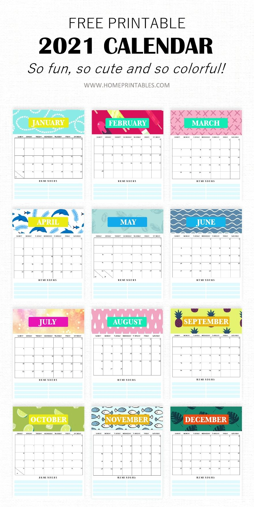 Fun Monthly Calendar Templates 2021 | Calendar Printables Free Templates