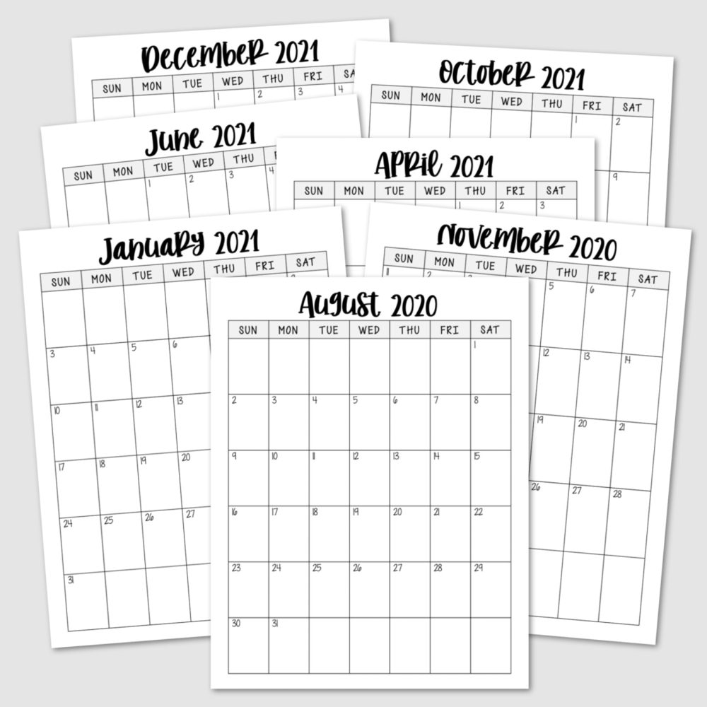 Free Printable 2020-2021 Calendar — Krafty Planner