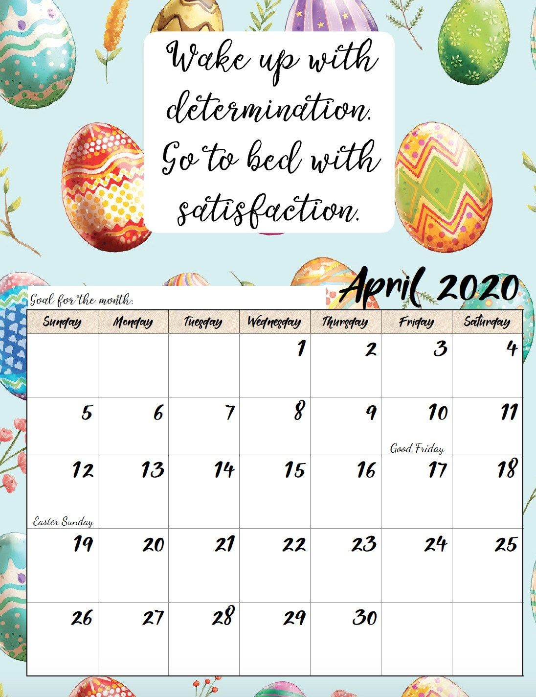 Free Printable 2020 Monthly Motivational Calendars | Free