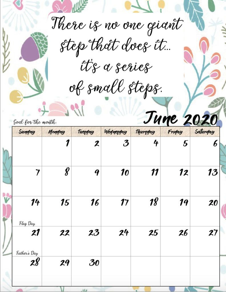 Free Printable 2020 Monthly Motivational Calendars In 2020