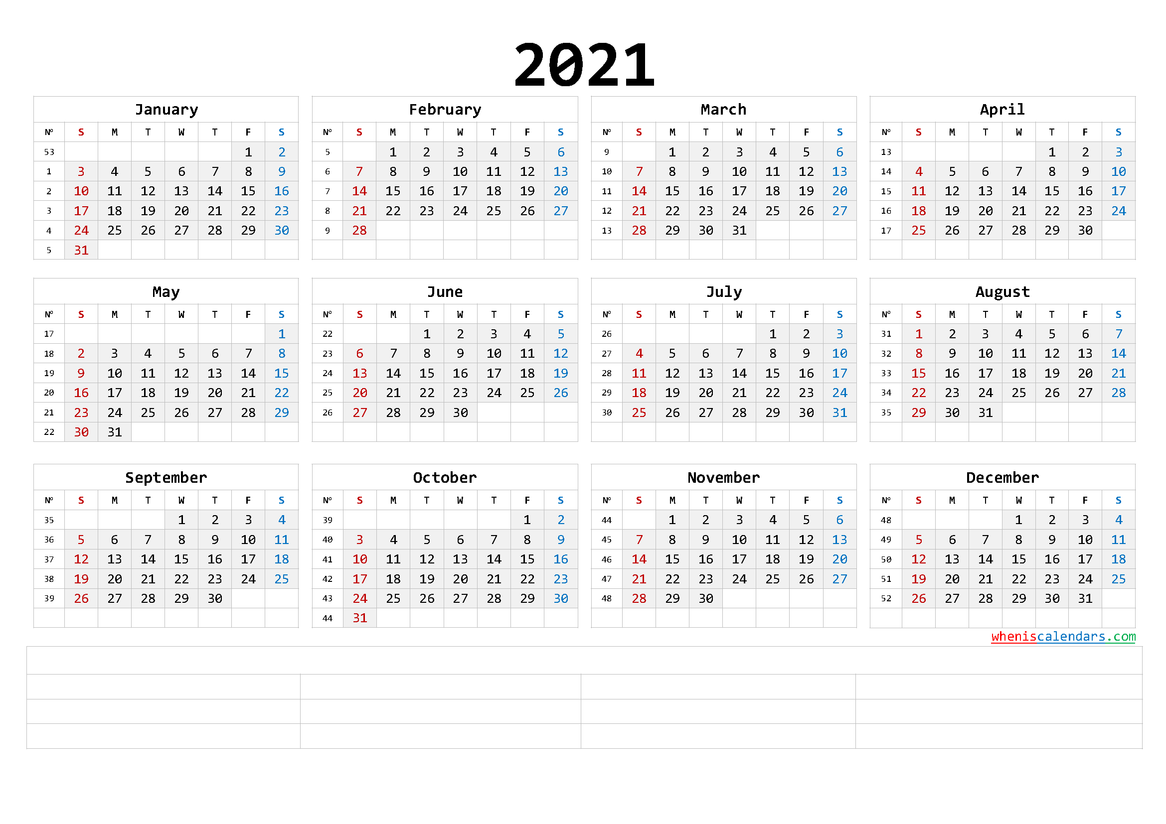 Free Printable 2021 Calendar Templates (6 Templates) - Free