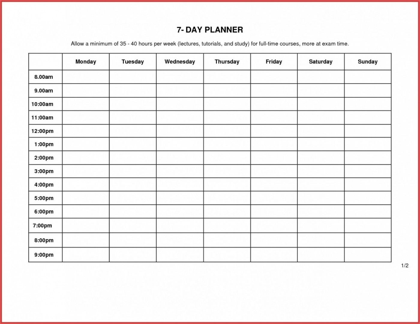 Free Printable 7 Day Weekly Calendar In 2020 | Weekly