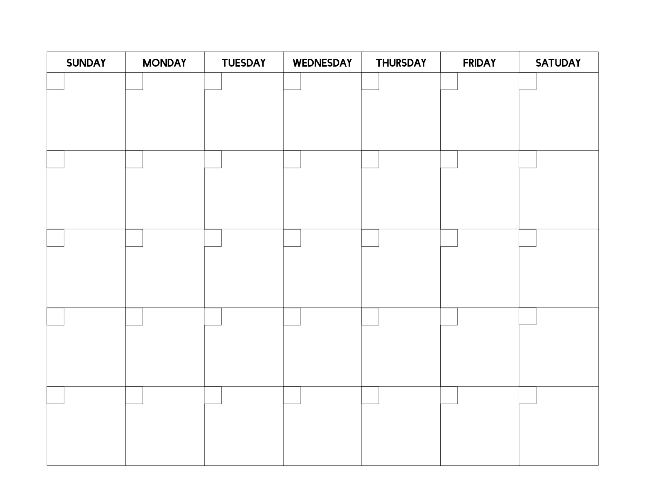 Free Blank Calendar Template