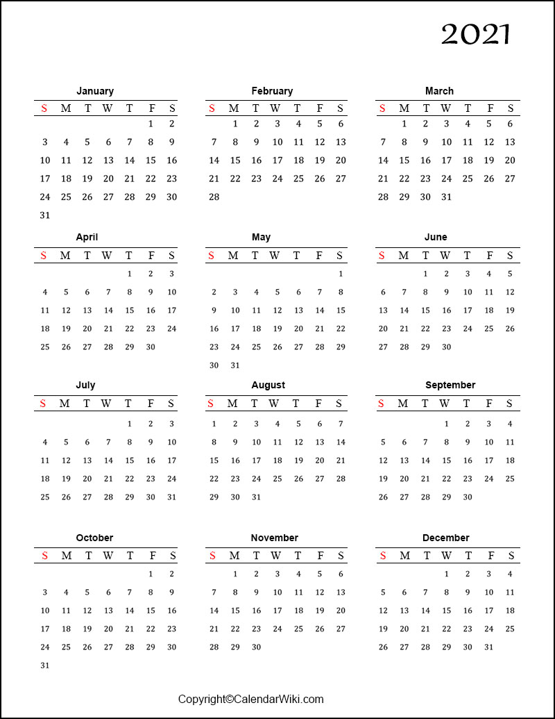 Free Printable Calendar 2021 Templates [Pdf Word]