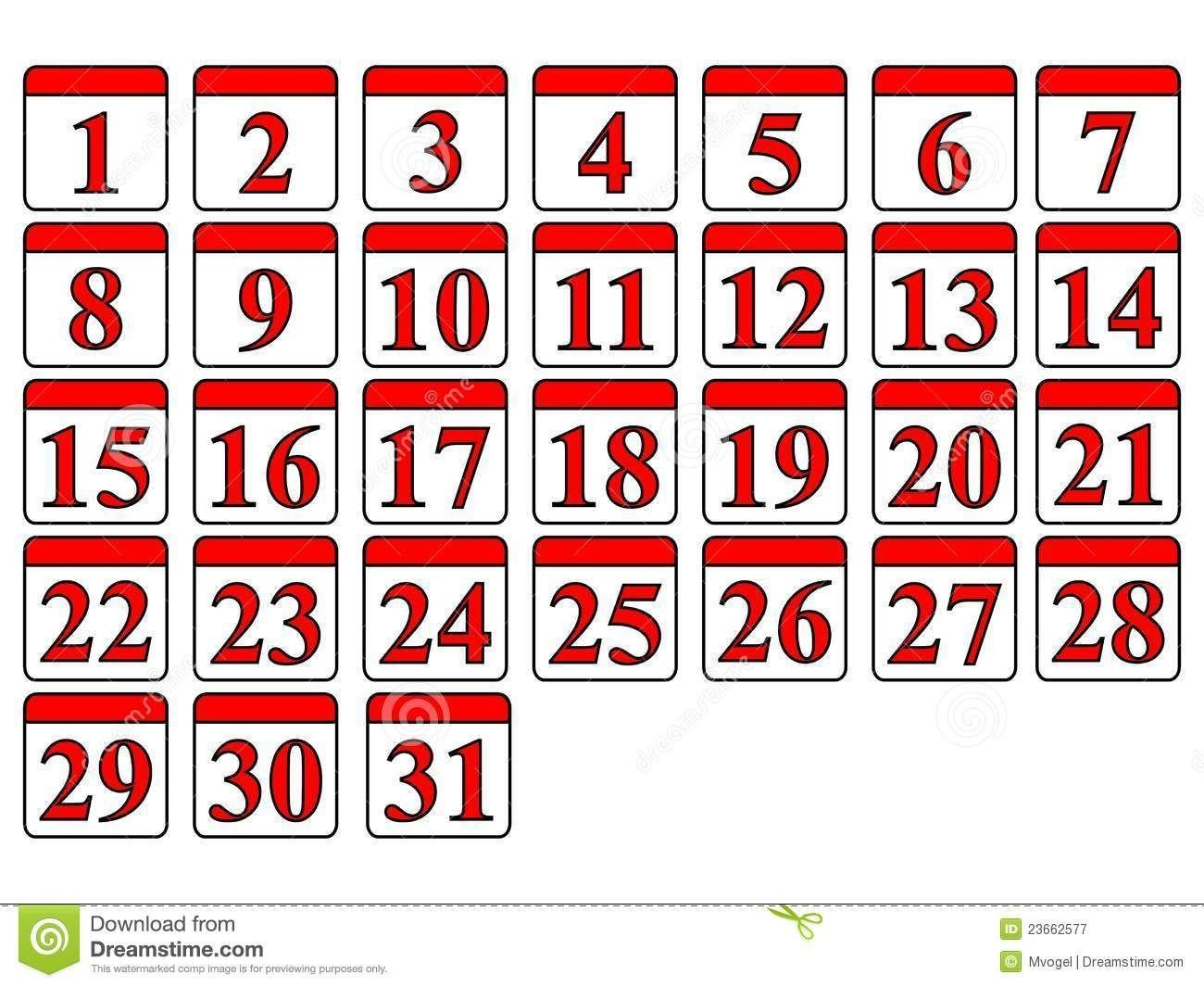 Printable Nubers 131 Calendar Printables Free Templates