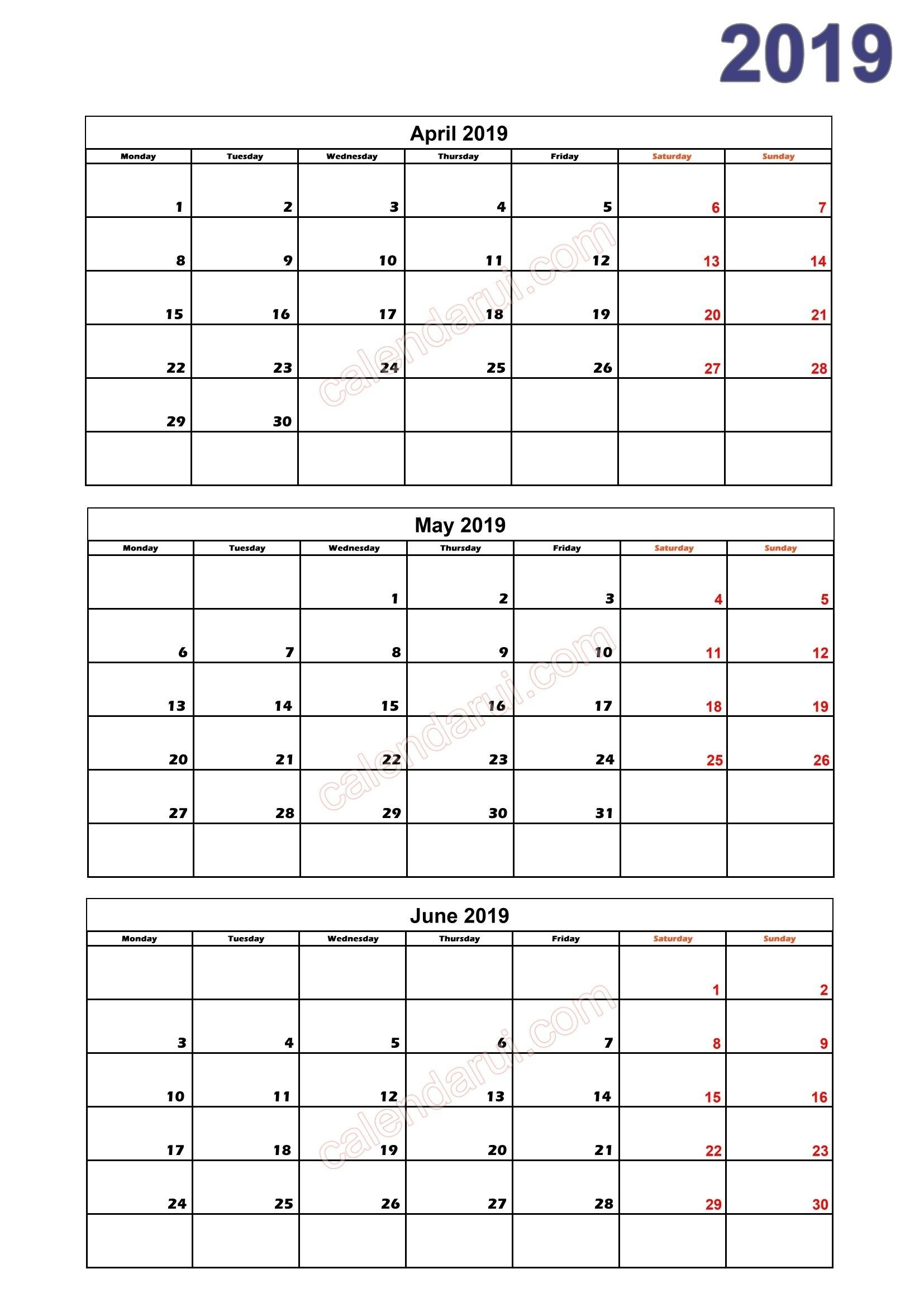 Free Printable Calendar Quarterly In 2020 | Calendar 2019