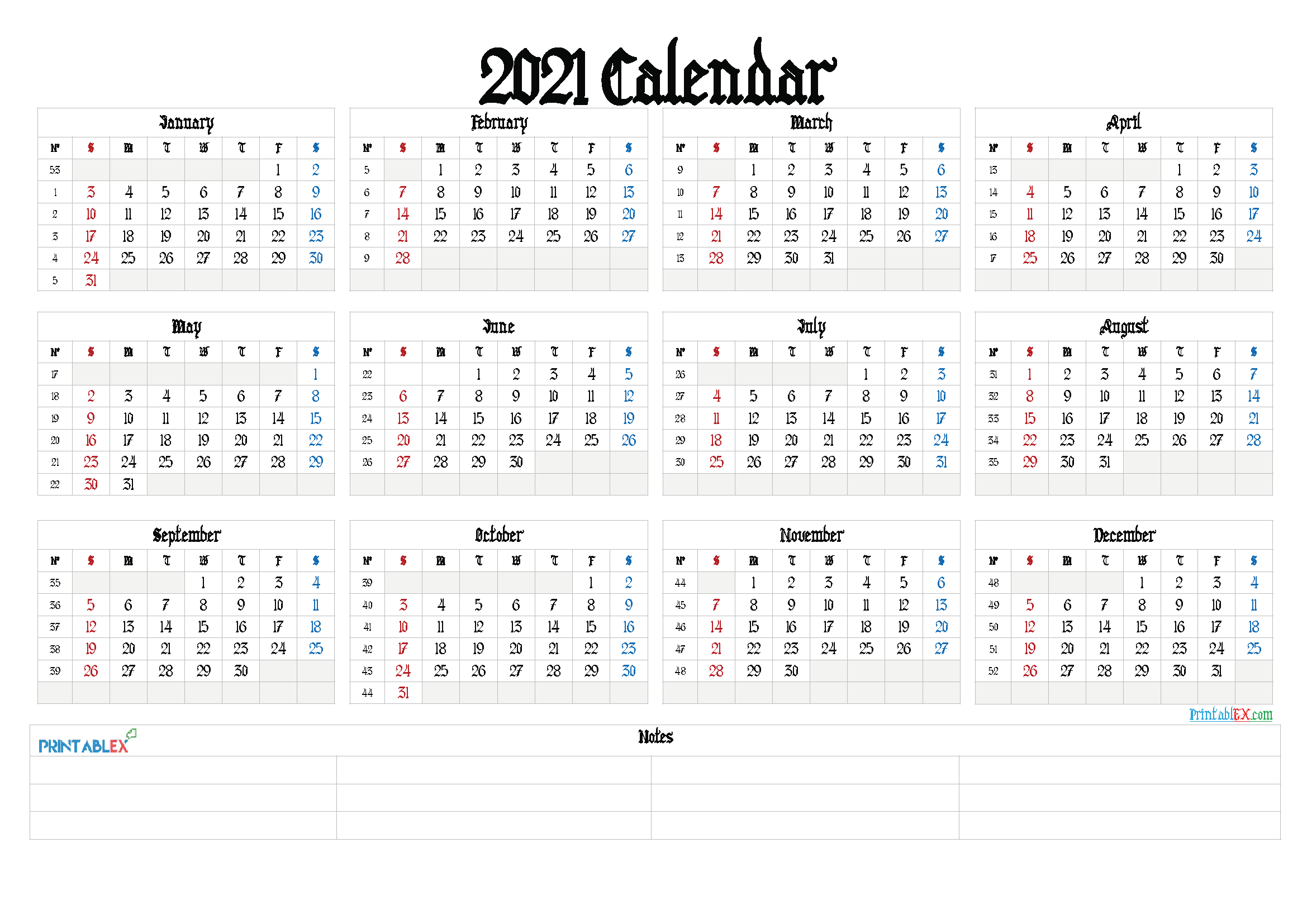 Free Printable Calendar Templates 2021 – Free Printable 2020