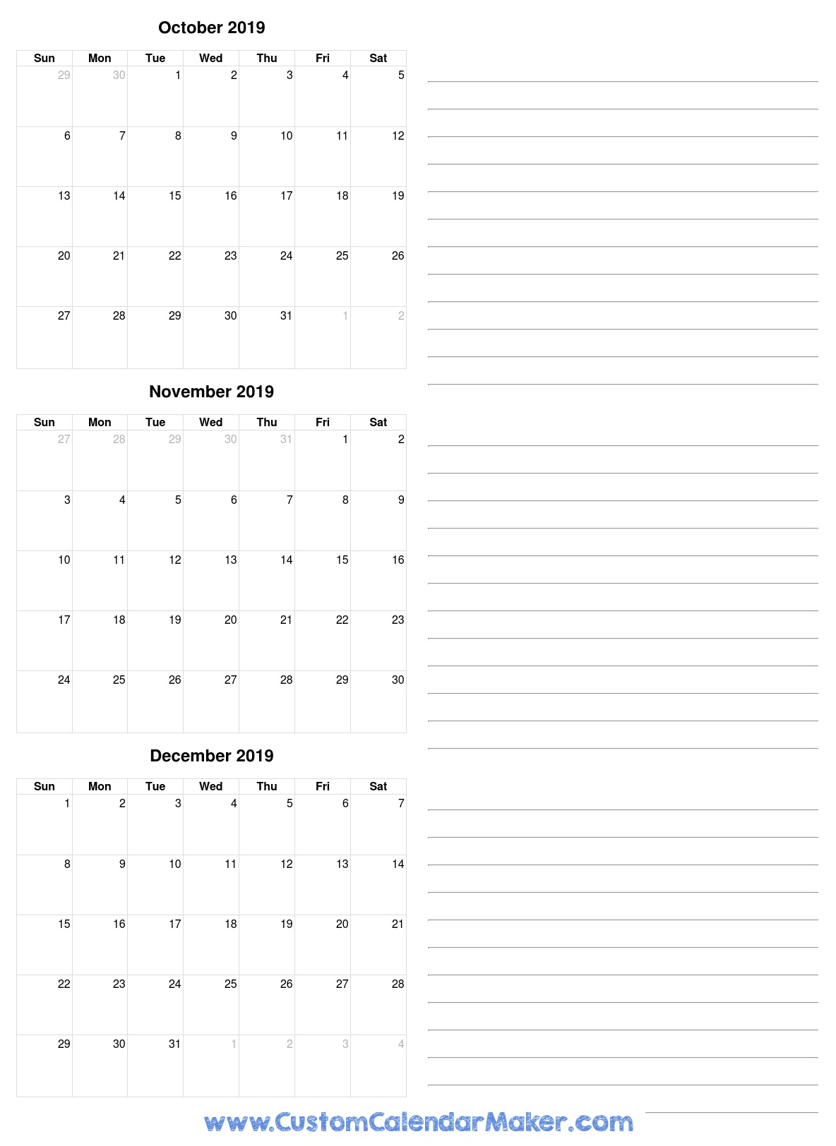 2021 4Th Quarter Calendar | Calendar Printables Free Templates