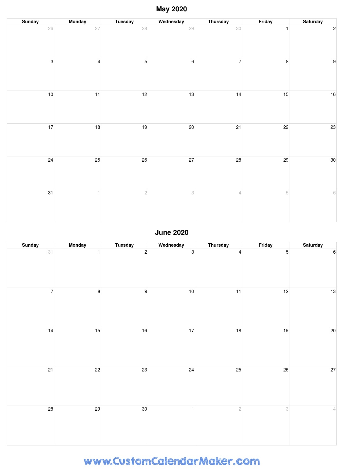 Free Printable Calendars Blank Pdf Templates To Print A