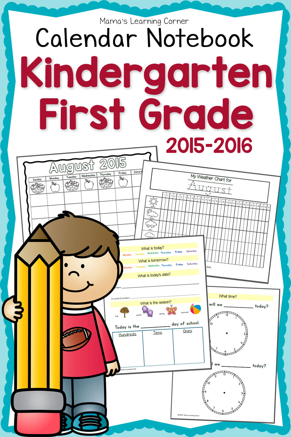 Free Printable First Grade Calendar Notebook | Money Saving