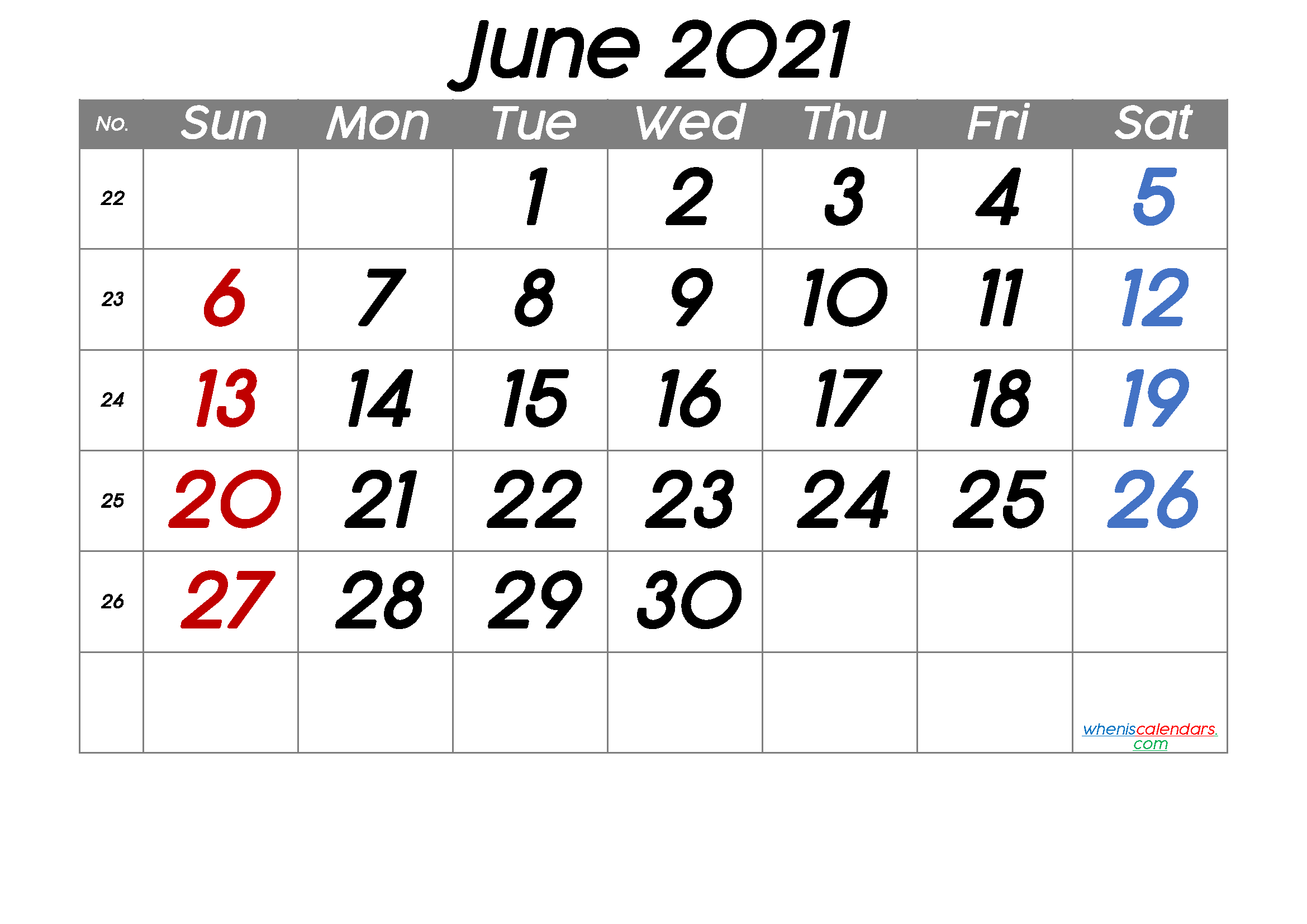 Free Printable June 2021 Calendar (Premium) In 2020