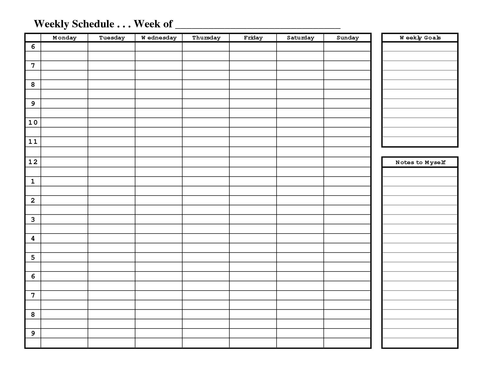 Free Printable Weekly Schedule Template (With Images