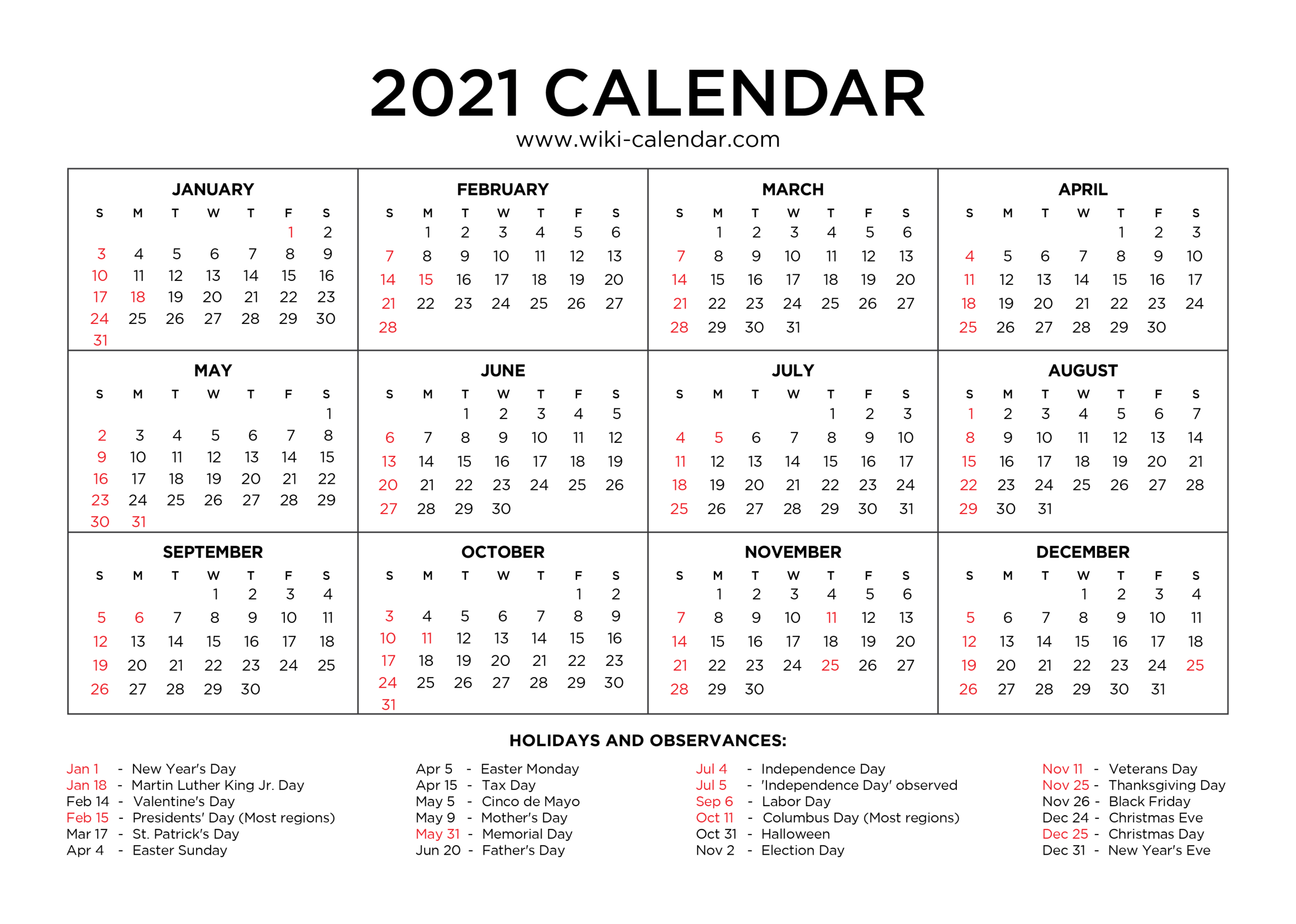 Free Monthly Calendars 2021 Free Printable For Year Calendar Free Monthly Calendars 2021 Free Printable For Year Calendar