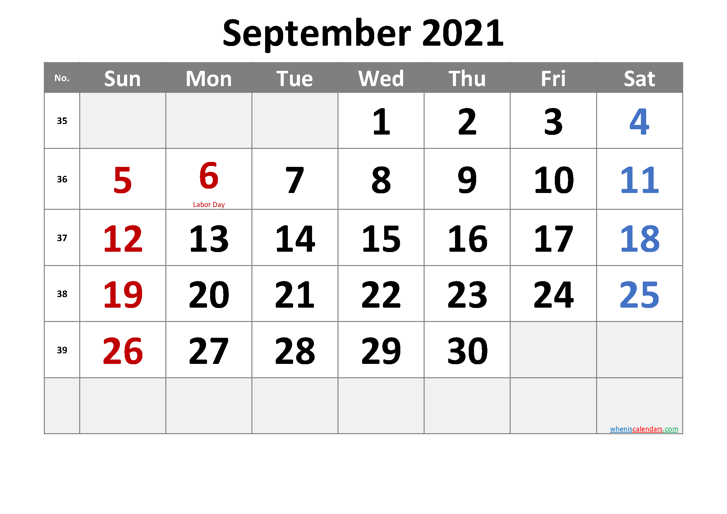 Free September 2021 Monthly Calendar Pdf-Template No.cr21M33