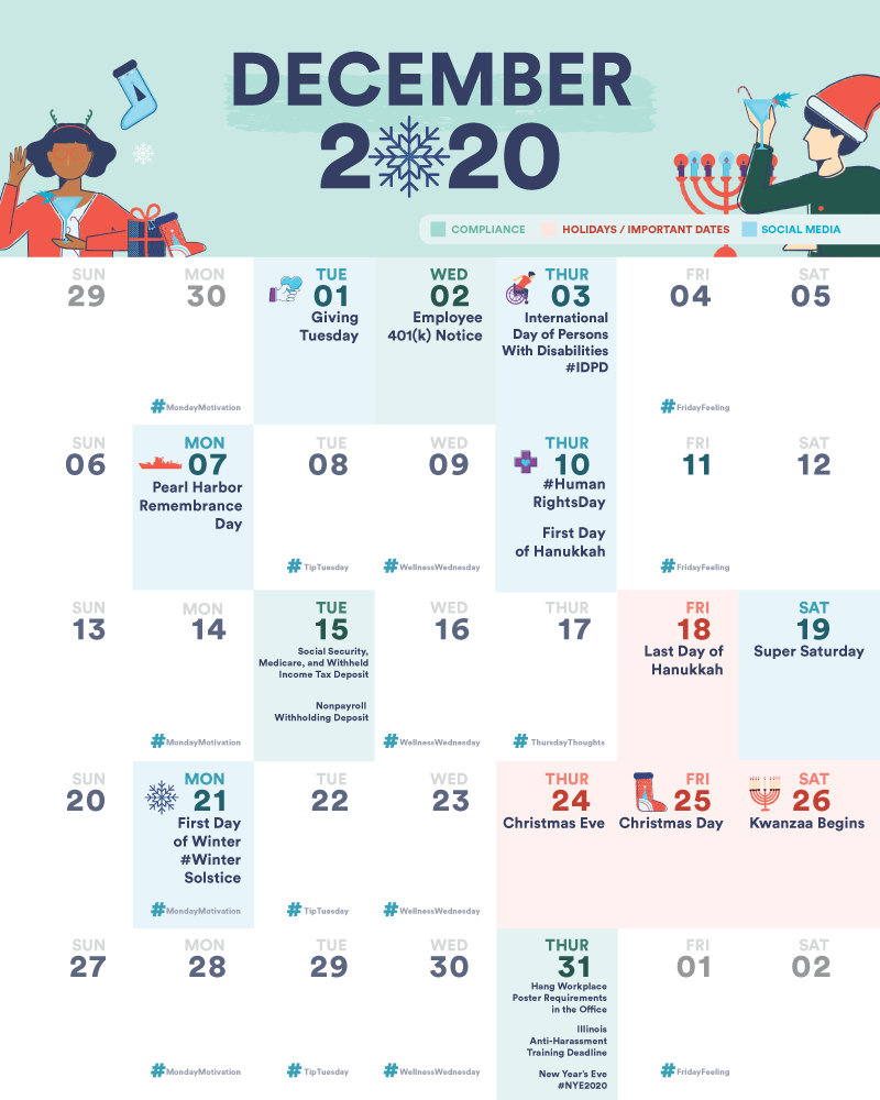 Free Small Business And Hr Compliance Calendar: December