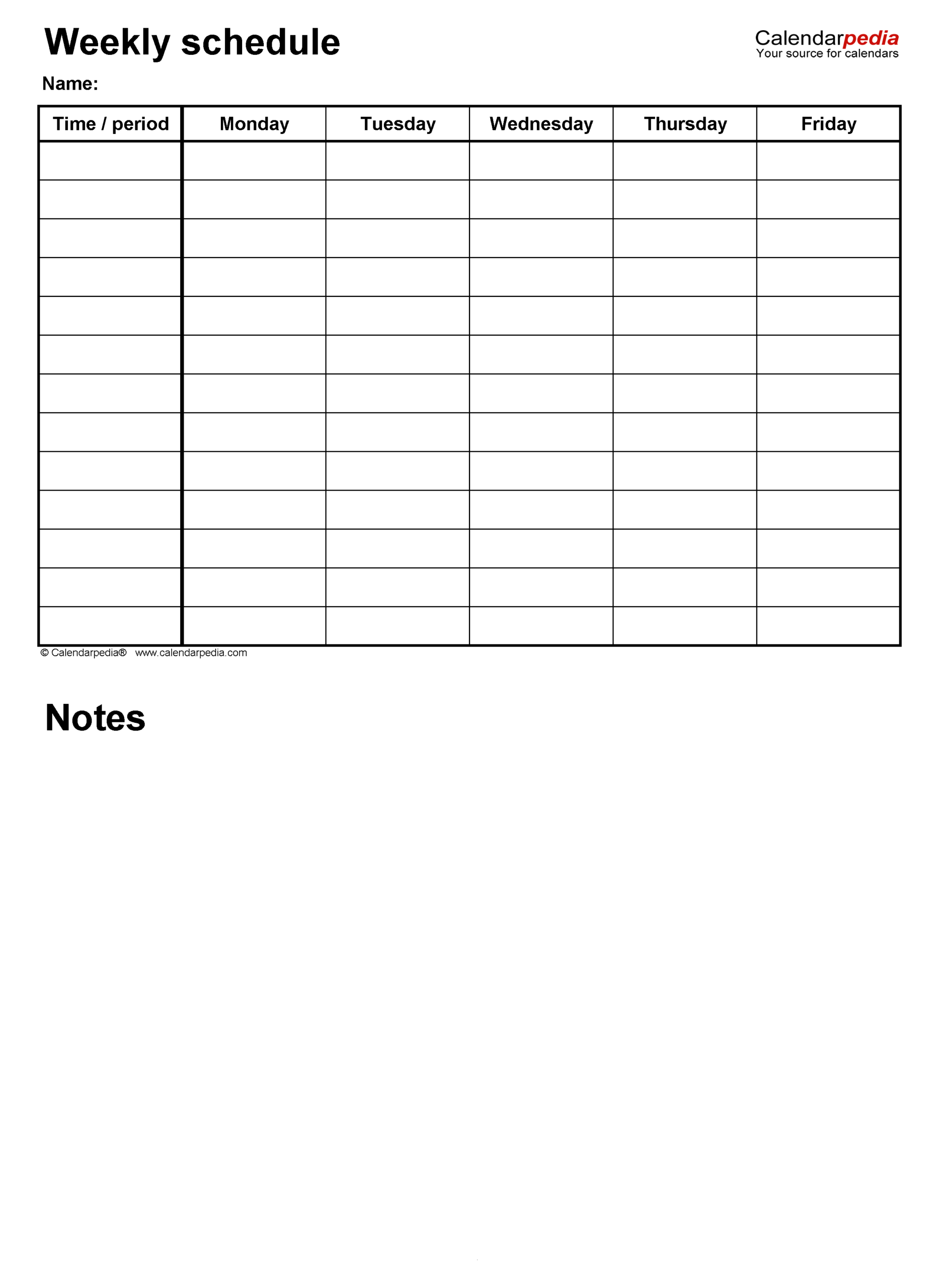 Free Weekly Schedule Templates For Excel - 18 Templates