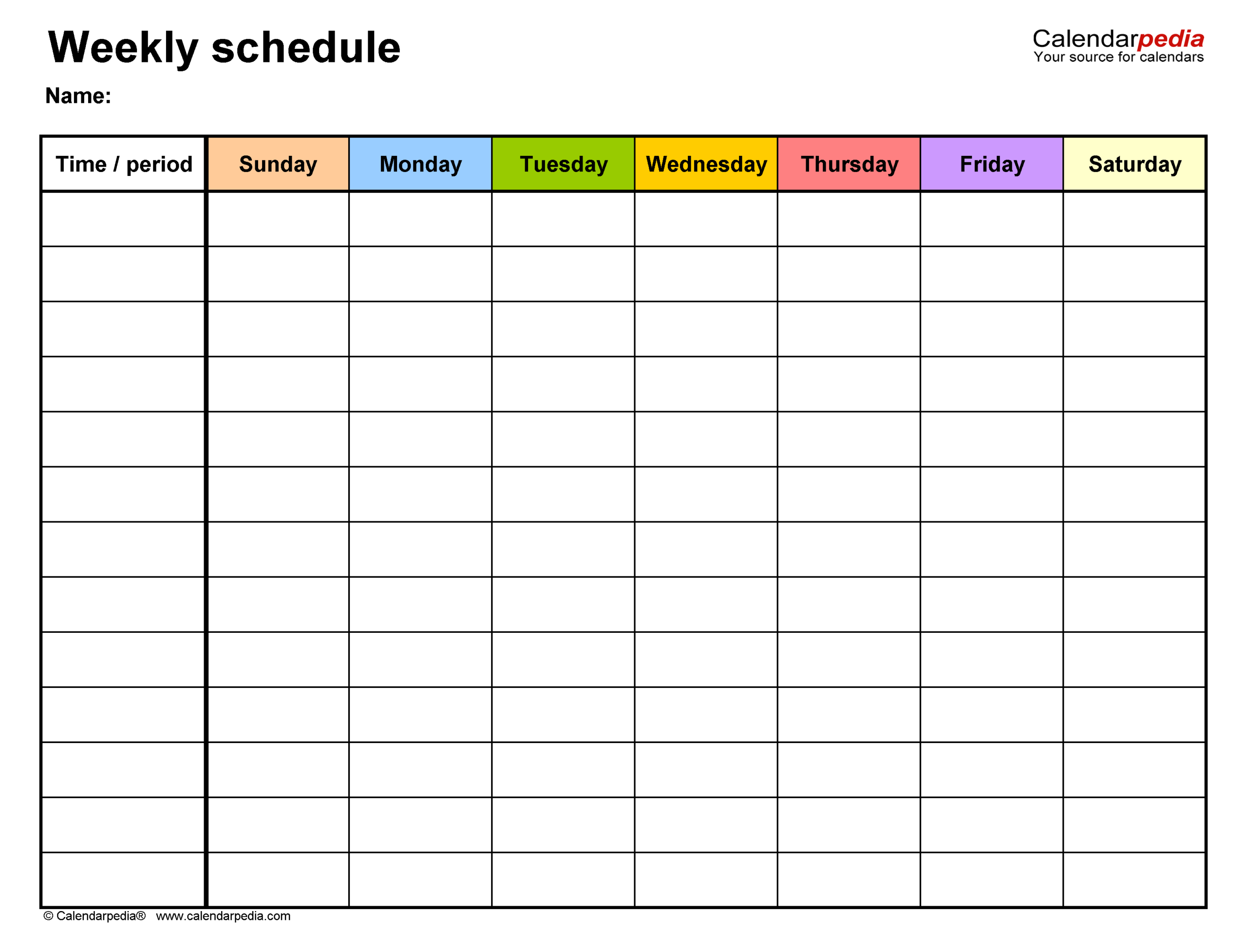 Free Printable Schedule Templates