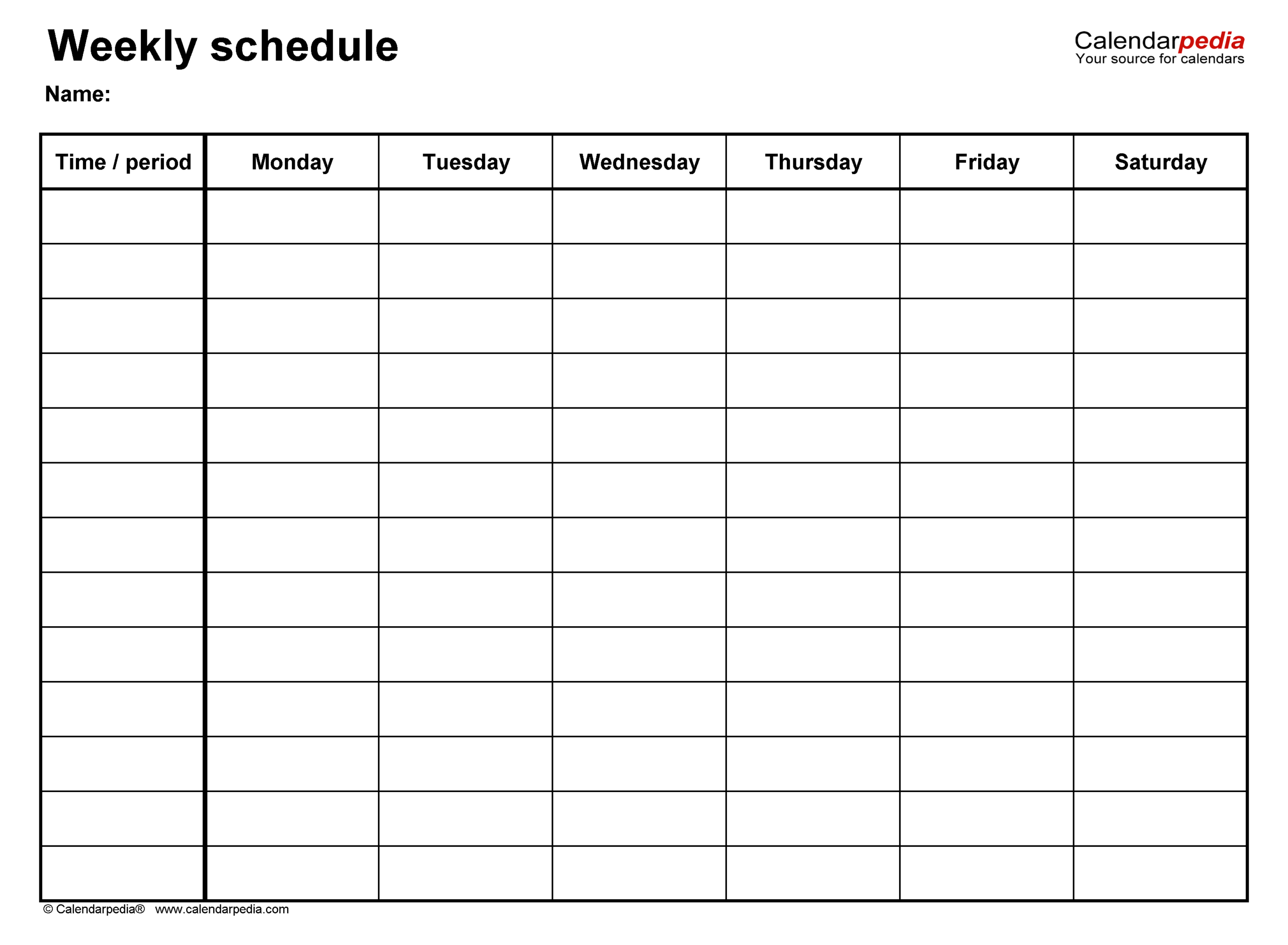 Free Weekly Schedule Templates For Word - 18 Templates