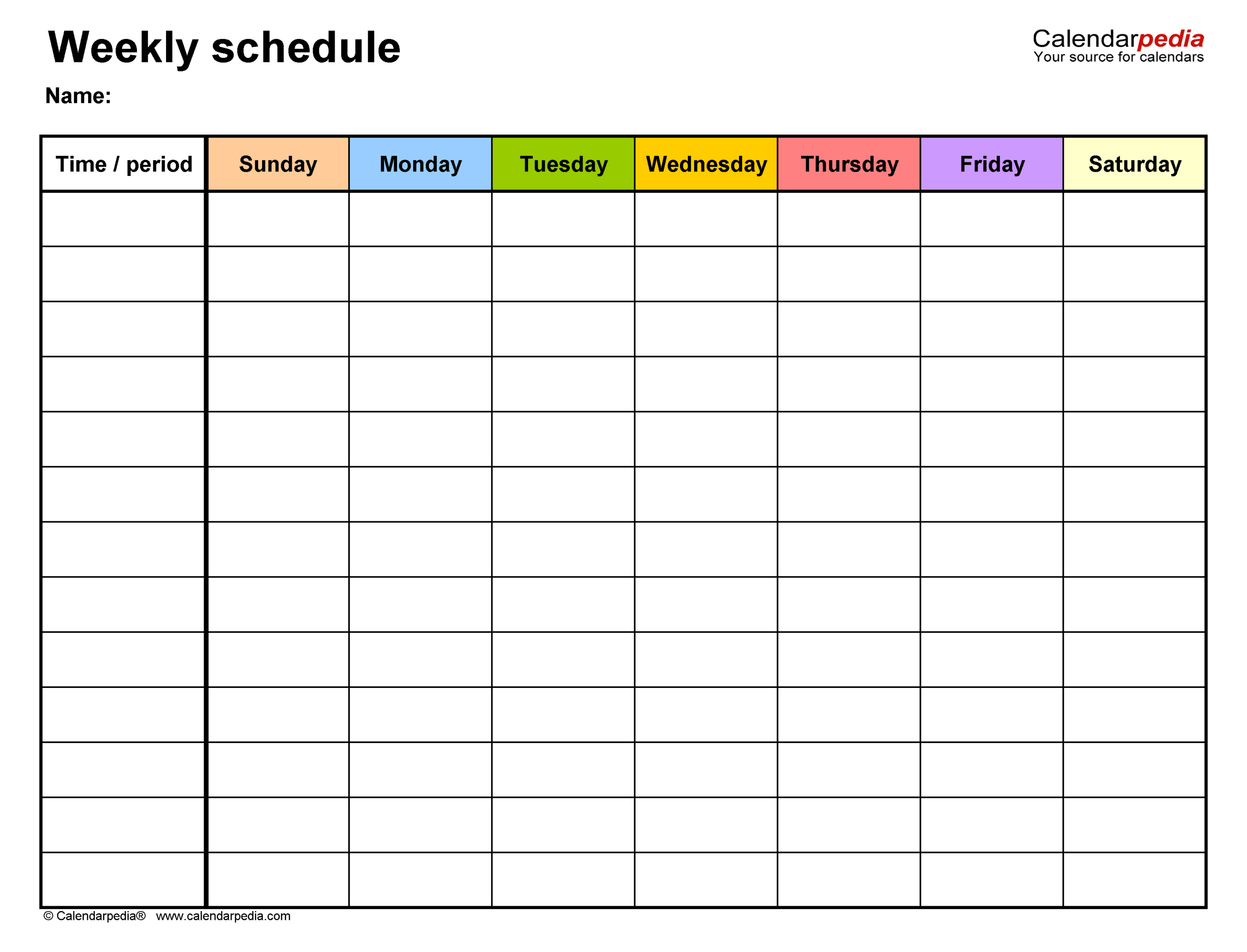 Downloadable Free Printable Weekly Calendar With Time Slots Printable 