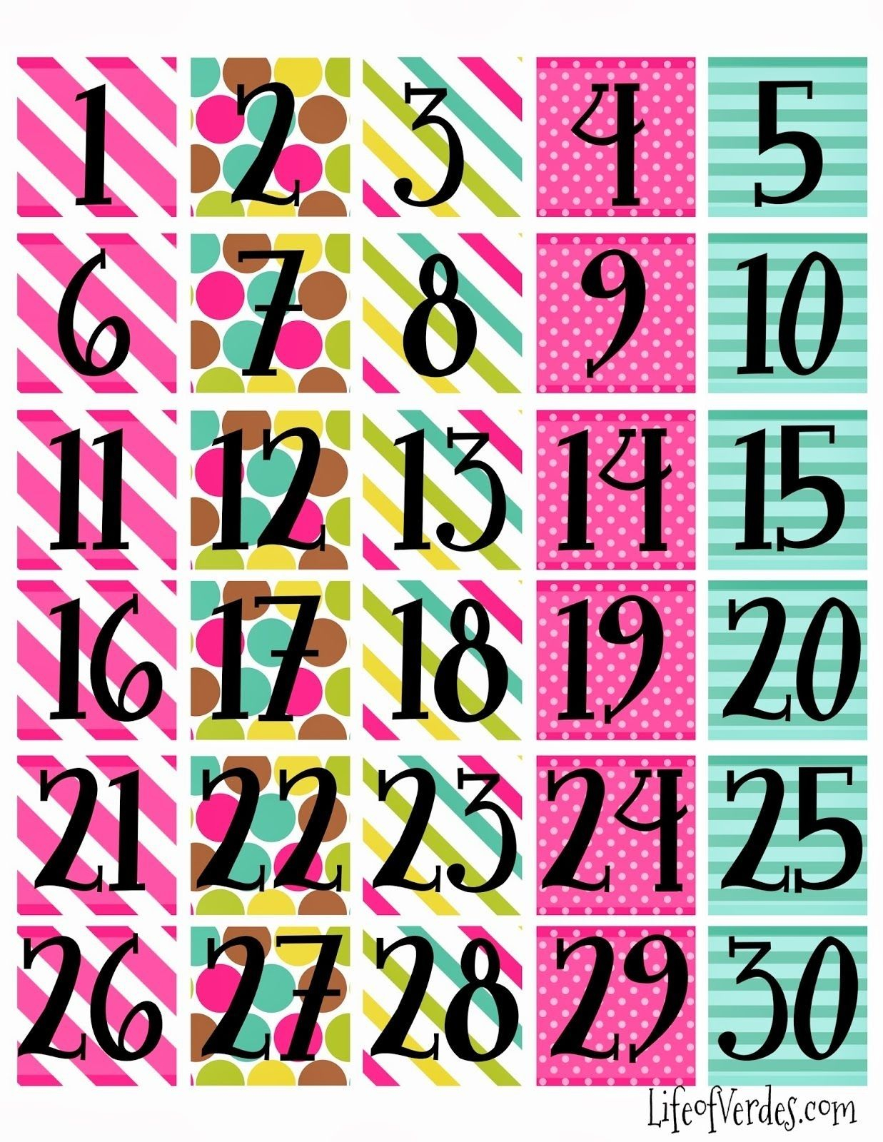 Free+Printable+Calendar+Numbers | Household Info | Calendar