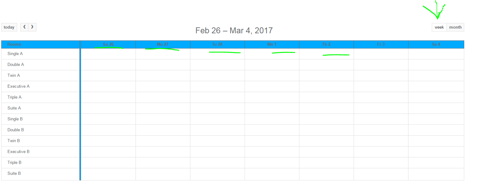 Full Calendar Month  Week View Column Header Is Object