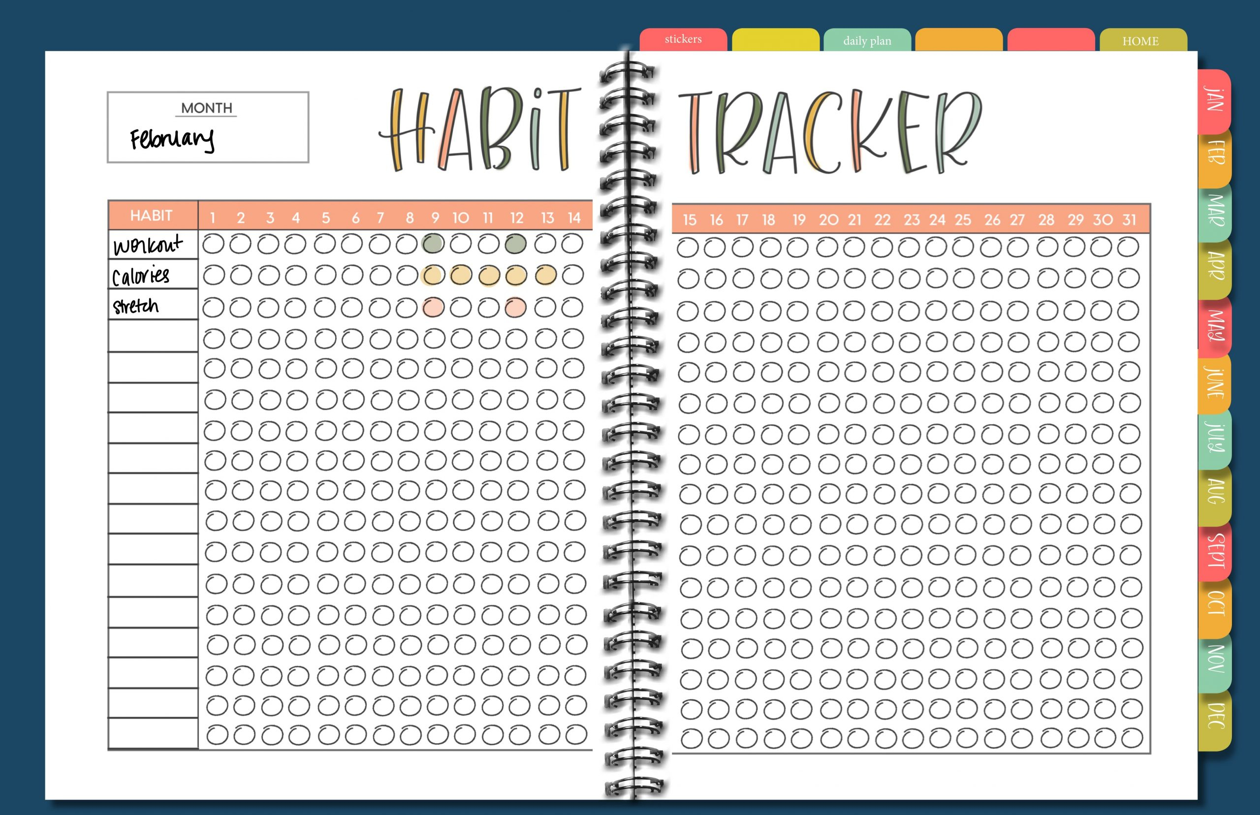 Habit Tracker | Printable Or Digital Planner Insert