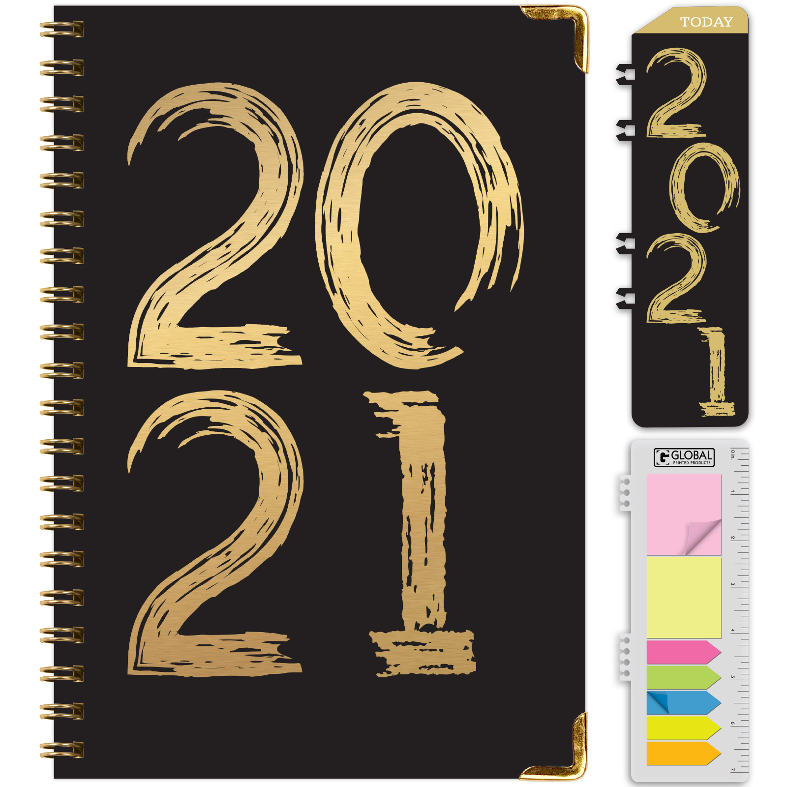 Hardcover 2021 Planner - (Nov 2020 - Dec 2021) Daily Weekly Monthly Planner  Yearly Agenda. Bonus Bookmark Pocket Folder And Sticky Note Set -