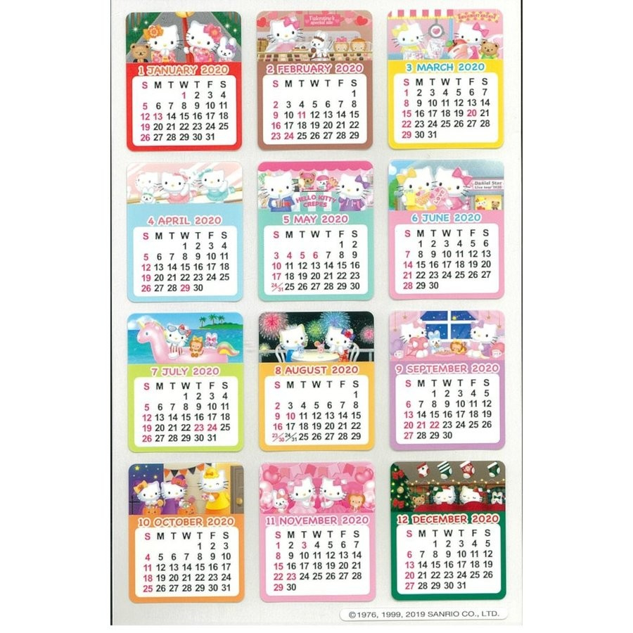 Hello Kitty Sticker Calendar: 2020 - The Kitty Shop