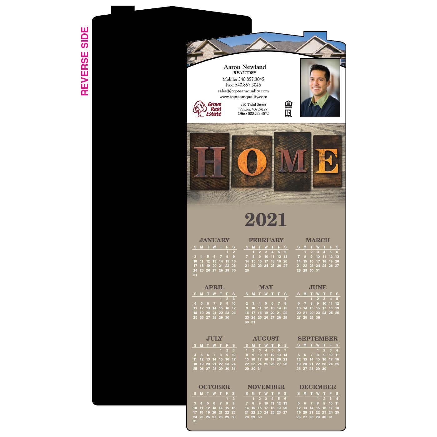 Home Rustic Retreat Year-At-A-Glance Calendar Magnet | House Shape