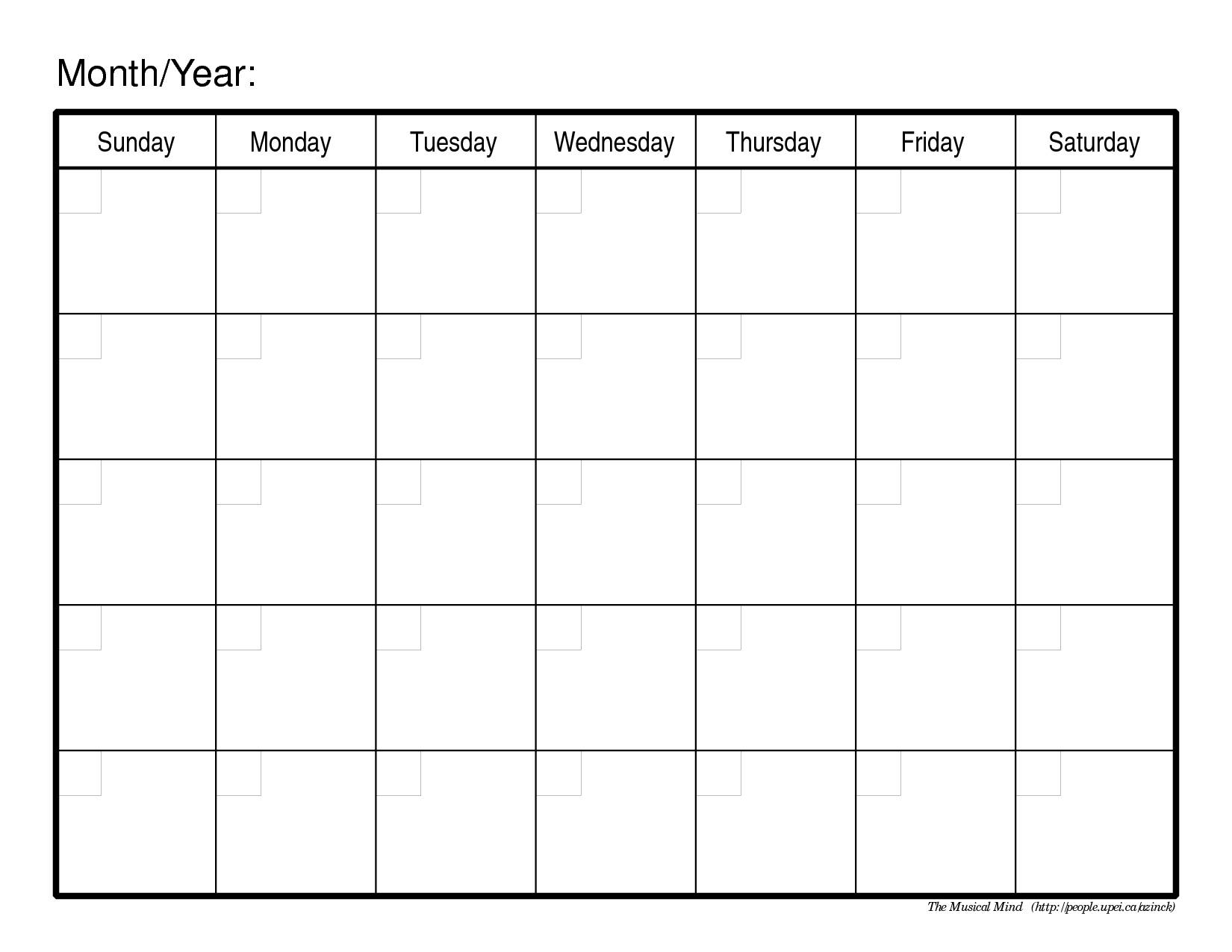Large Monthly Calendar – Printable Year Calendar