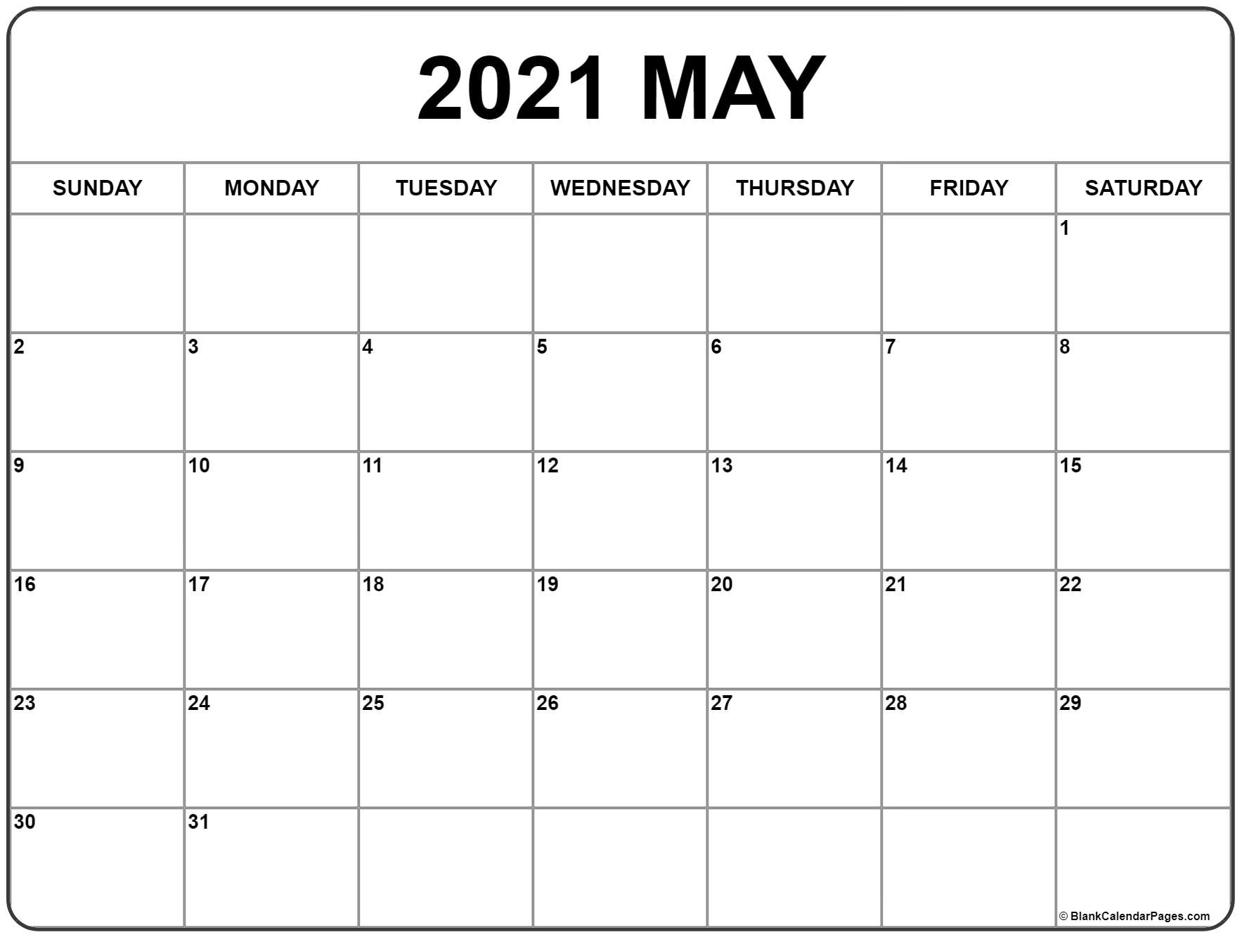 Free 2021 Monthly Calendars