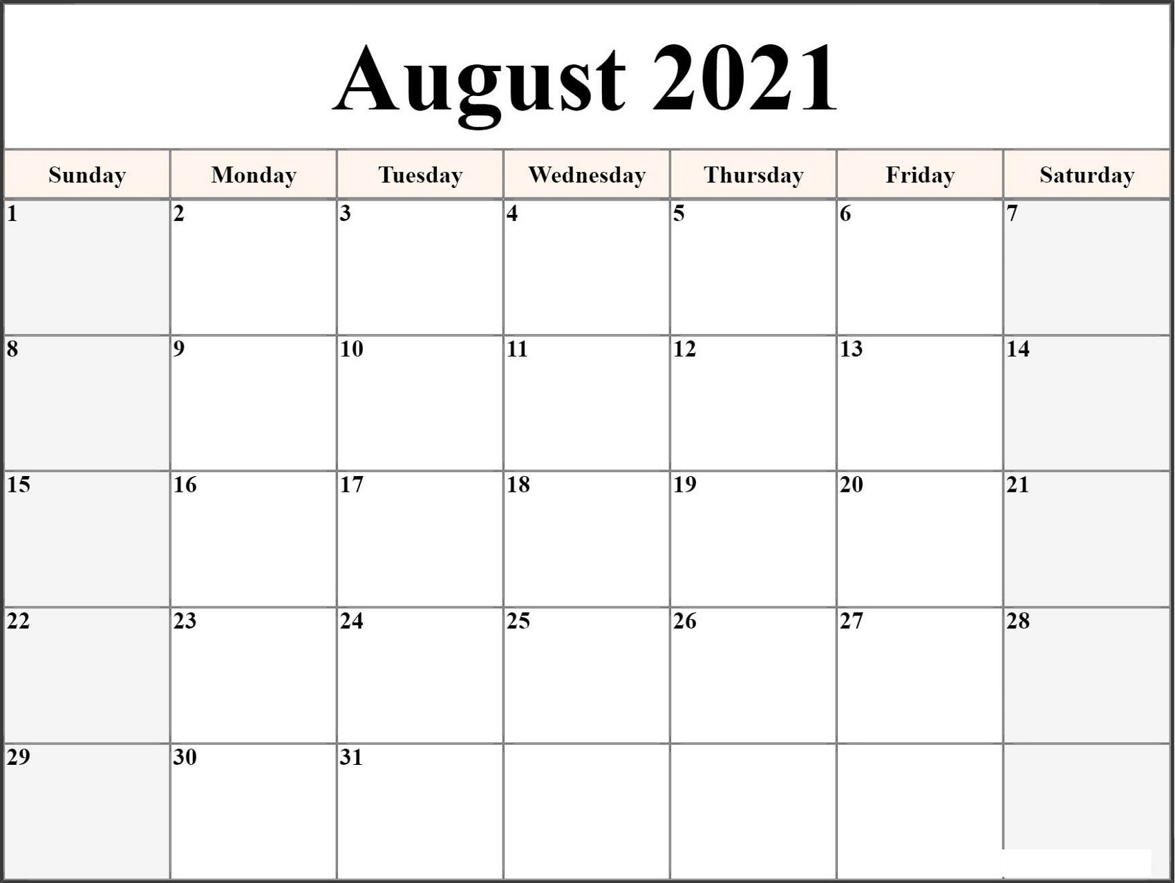 Microsoft Word Calendar Template 2021 Monthly | Free