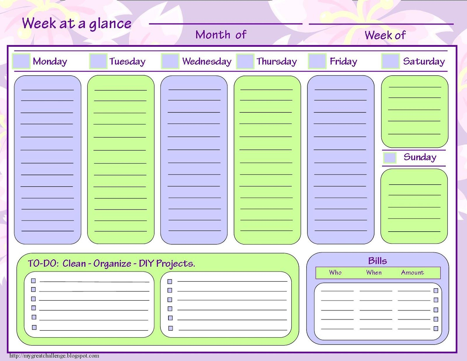 My Great Challenge: Home Management Filing System Templates