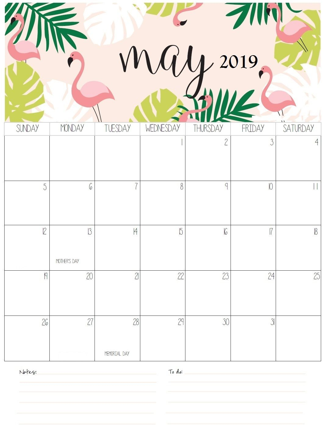 Personalized May Calendar 2019 #May #May2019