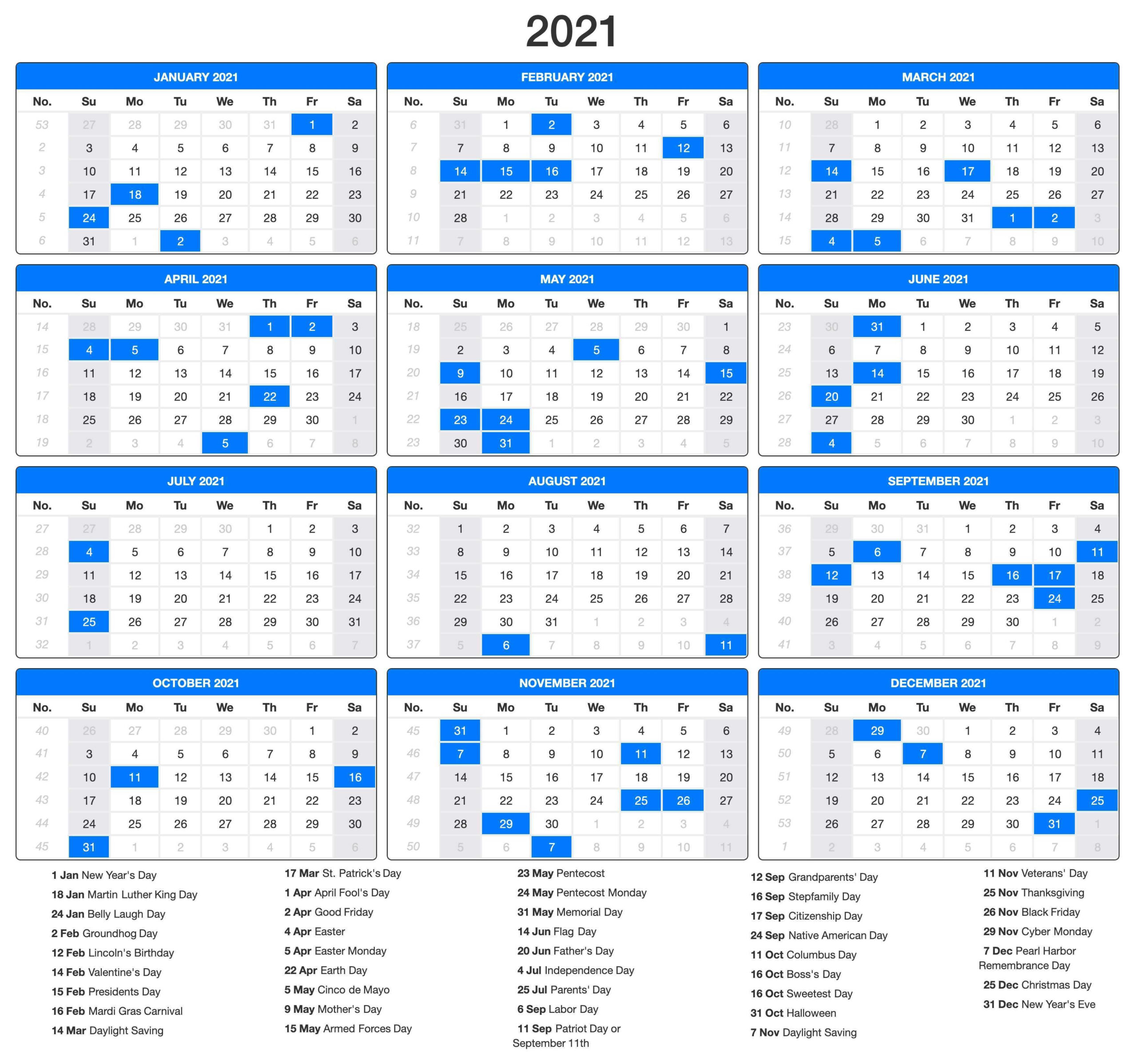 Printable 2021 Calendar Pdf In 2020 | Holiday Calendar