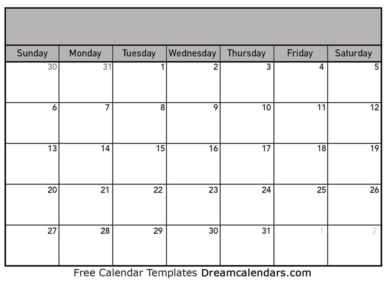 Printable Blank Calendar 2021 | Dream Calendars