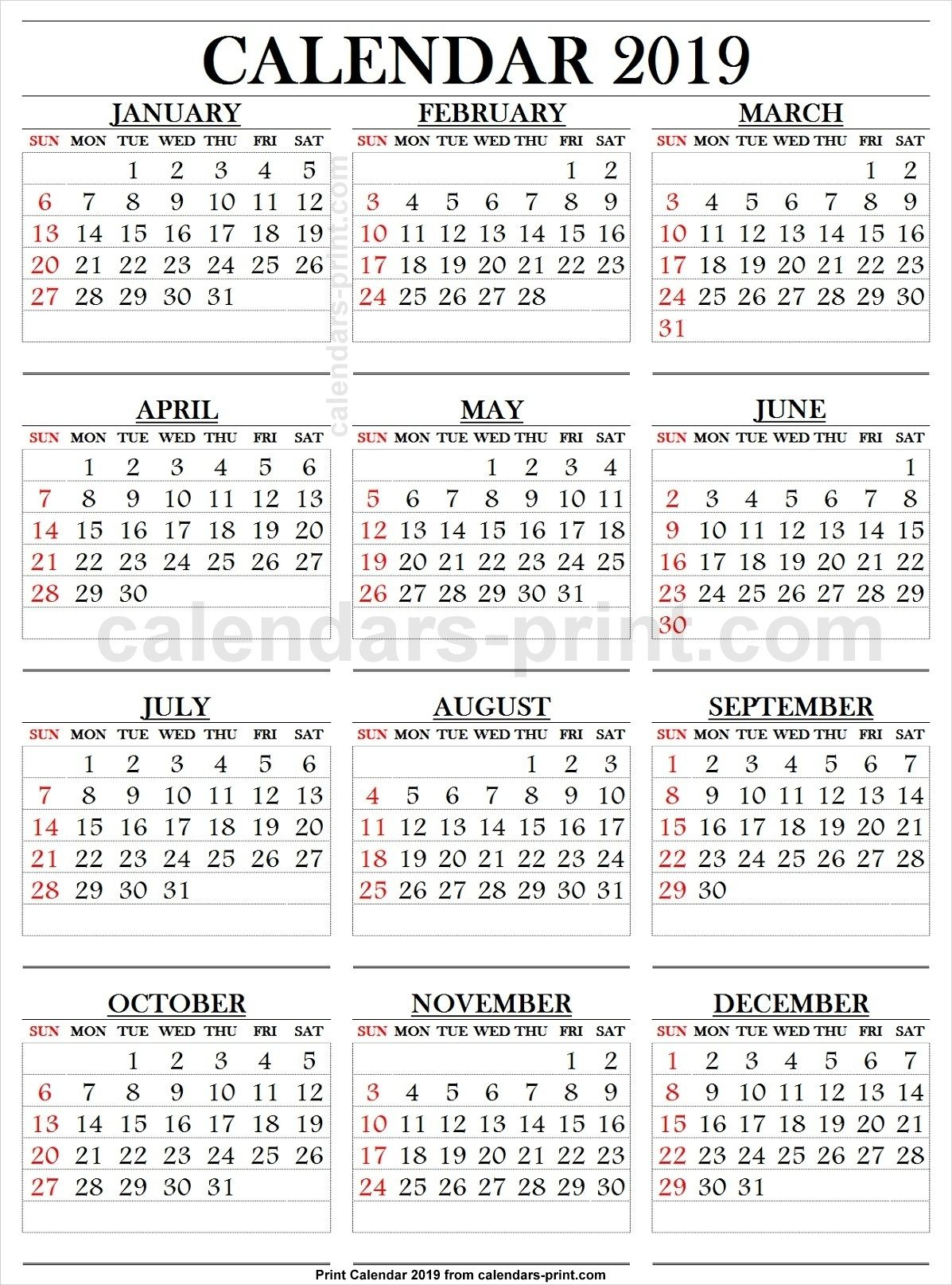 Printable Calendar Large Numbers In 2020 | Printable