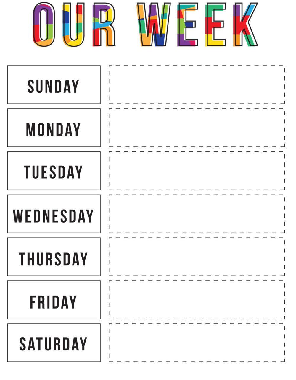 Free Printable Week At A Glance Template