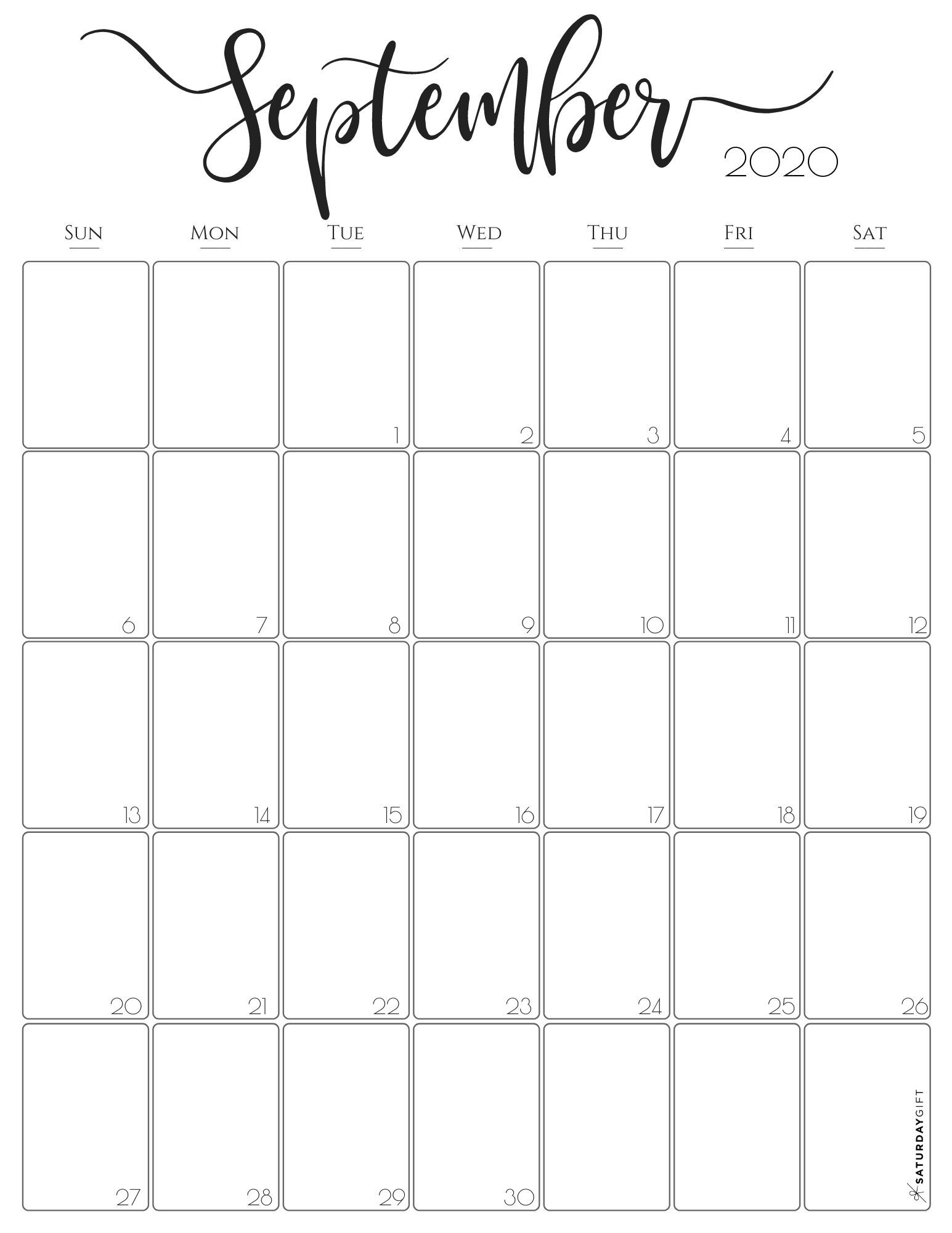 Simple &amp; Elegant Vertical 2021 Monthly Calendar - Pretty